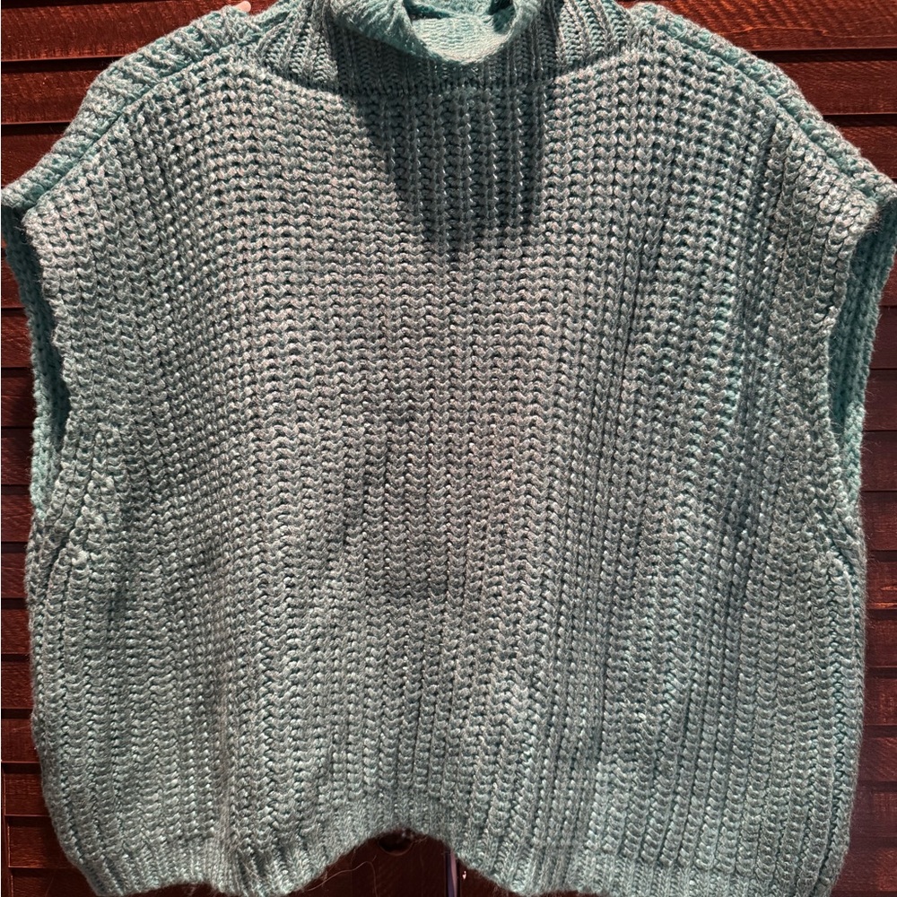 Sleeveless Teal Sweater